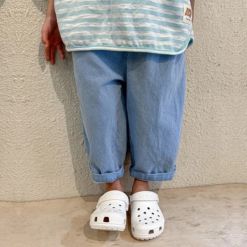 【80-150】2023新作 シンプル系デニムパンツ