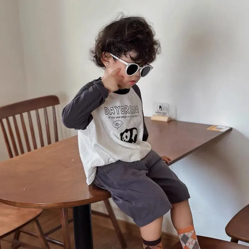 【80-150】モコモコ刺しゅう柄長袖Tシャツ