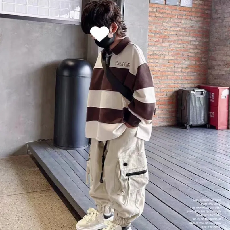 【120-170】無地 ファッション シンプル かっこいい 韓国系 人気新作 春 秋 キッズ ジュニア 子供 服 男の子 カーゴパンツ ボトムス
