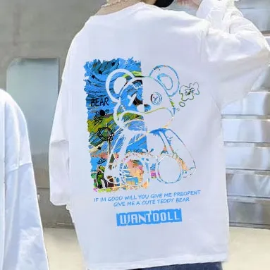 【110-170】カートゥーン プリント ファッション カジュアル 春 秋 ジュニア キッズ 男の子 トップス 子供服 長袖Tシャツ