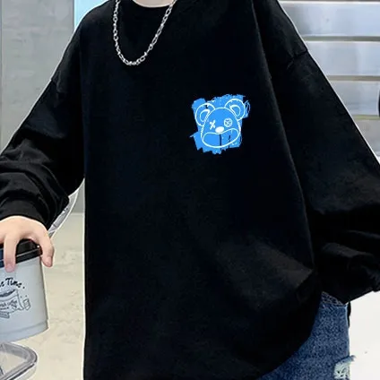 【110-170】カートゥーン プリント ファッション カジュアル  春 秋 ジュニア キッズ 男の子 トップス 子供服 長袖Ｔシャツ