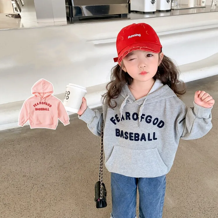【90-140】3色展開 着せやすい アルファベット キッズ 子供 服 トドラー 女の子 春秋 パーカー トップス