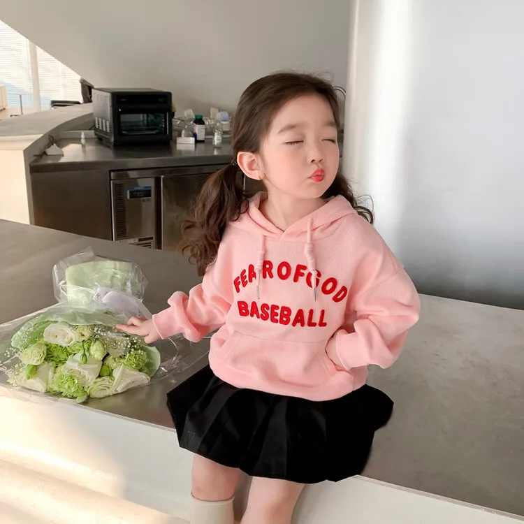 【90-140】3色展開 着せやすい アルファベット キッズ 子供 服 トドラー 女の子 春秋 パーカー トップス