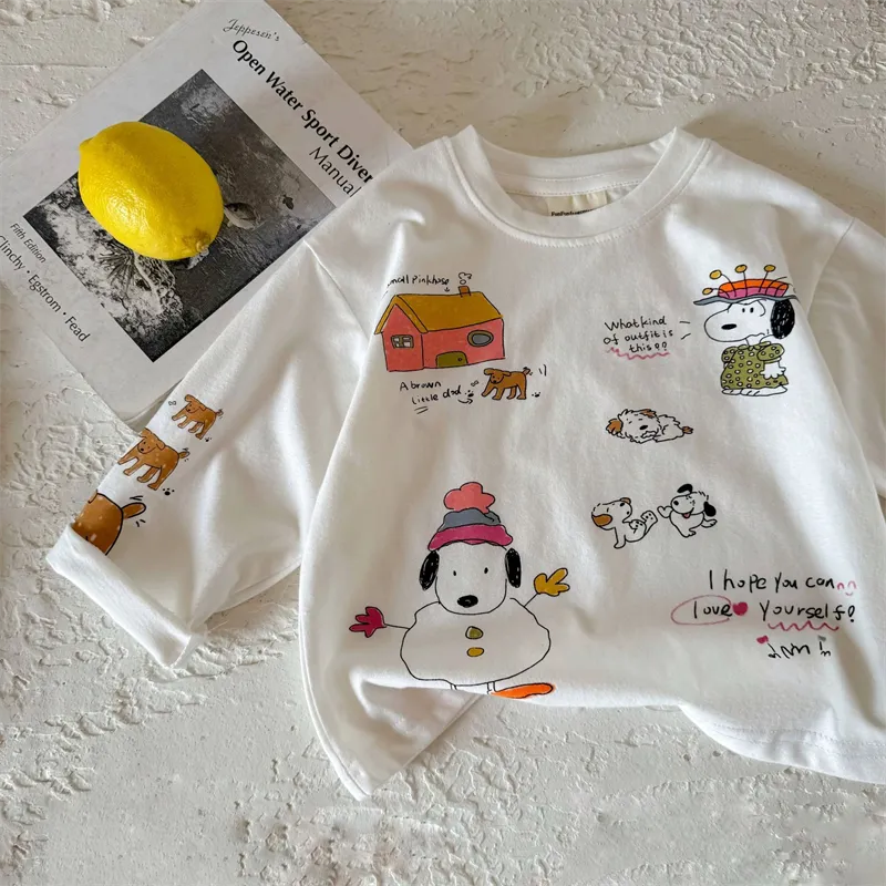 【80-130】人気急上昇 シンプル 売れ筋 安くてかわいい カートゥーンプリント アバンギャルド 高品質 Tシャツ