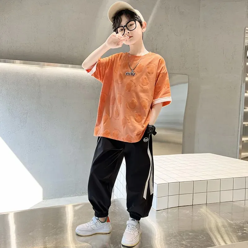 【120-170】 うさぎ かわいい 薄手 韓国系 キッズ ジュニア 子供 服 男の子 夏 半袖 Tシャツ+パンツ セットアップ