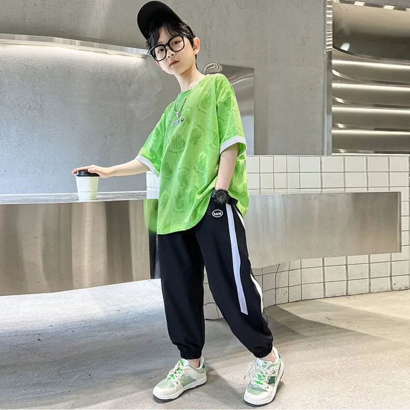 【120-170】 うさぎ かわいい 薄手 韓国系 キッズ ジュニア 子供 服 男の子 夏 半袖 Tシャツ+パンツ セットアップ