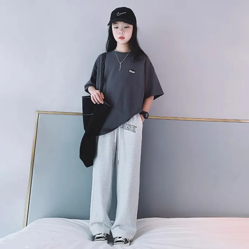 【100-160cm】シンプル アルファベット ゆったり 半袖 夏 女の子 トップス