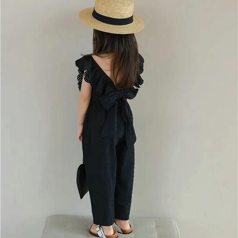 【90-140cm】2色選べる 買わなきゃ損 レトロ スウィート 清新 キュート レース トップス＋パンツ 子供服 女の子 夏二点セットアップ