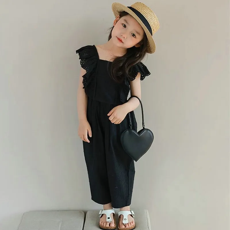 【90-140cm】2色選べる 買わなきゃ損 レトロ スウィート 清新 キュート レース トップス＋パンツ 子供服 女の子 夏二点セットアップ