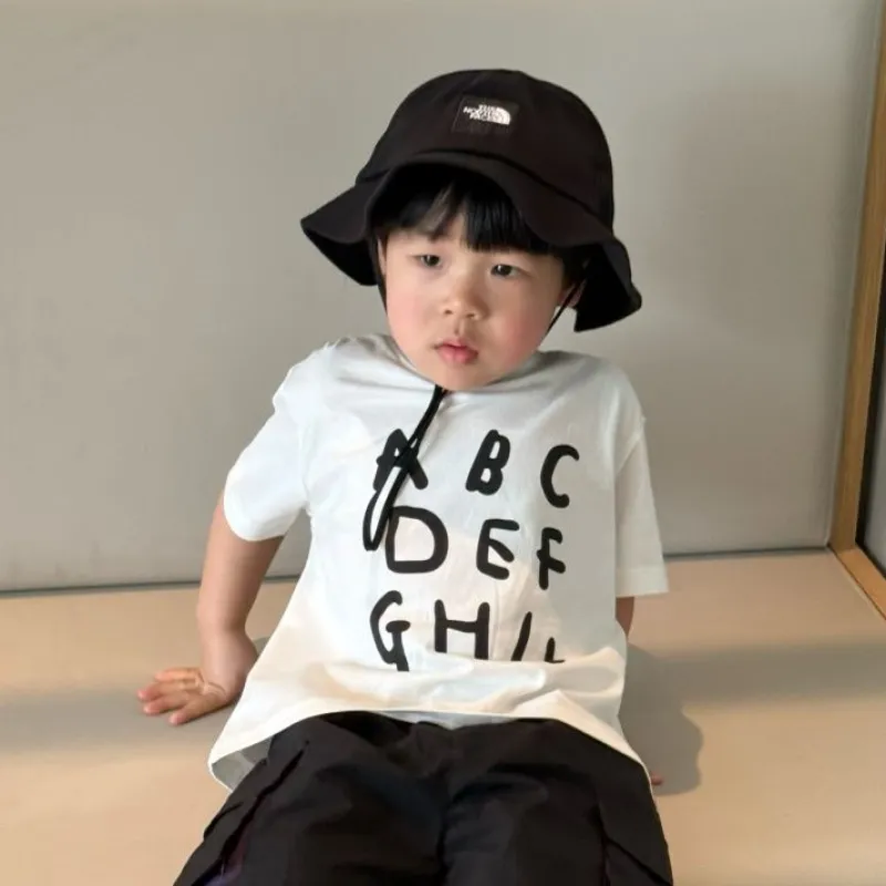 【80-130cm】每日更新 超快適 カジュアル アルファベット 半袖 コットン 男の子 Tシャツ トップス