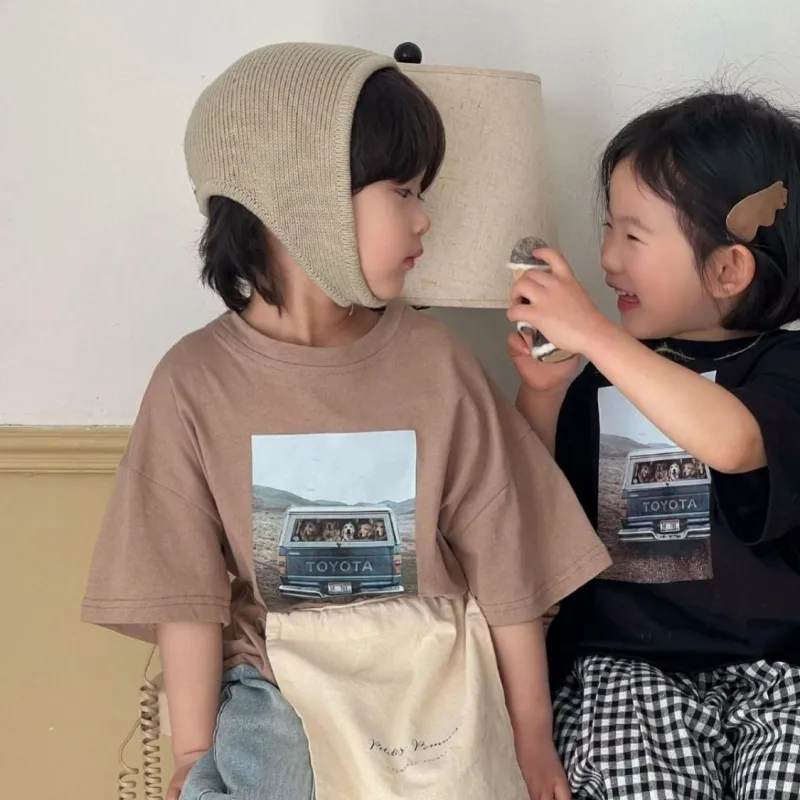 【80-150cm】三色選べ 新登場 ファッション 半袖 コットン 女の子 男の子 Tシャツ トップス