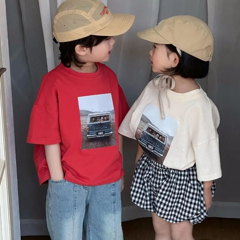 【80-150cm】三色選べ 新登場 ファッション 半袖 コットン 女の子 男の子 Tシャツ トップス