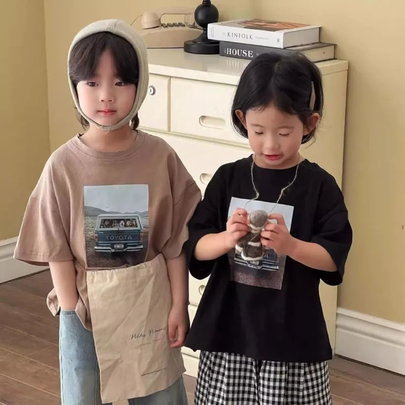 【80-150cm】三色選べ 新登場 ファッション 半袖 コットン 女の子 男の子 Tシャツ トップス