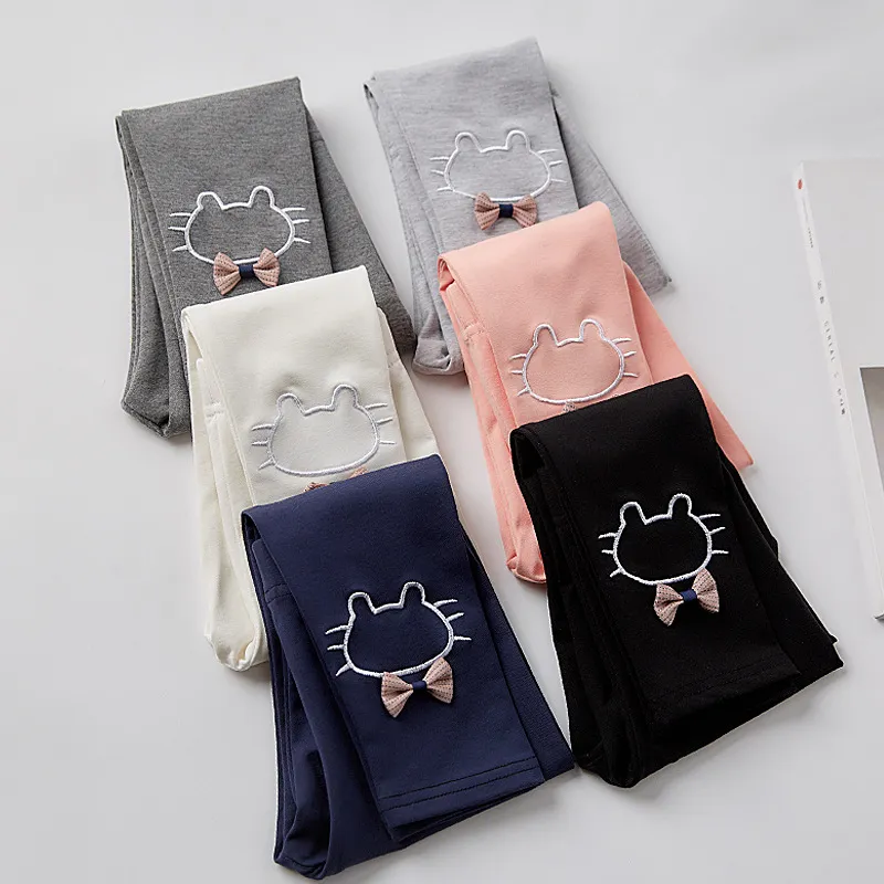 【90-140cm】売れ筋!!! 大人気商品!!! プリント 女の子 可愛い リボン付き 合わせやすい 春秋 レギンス