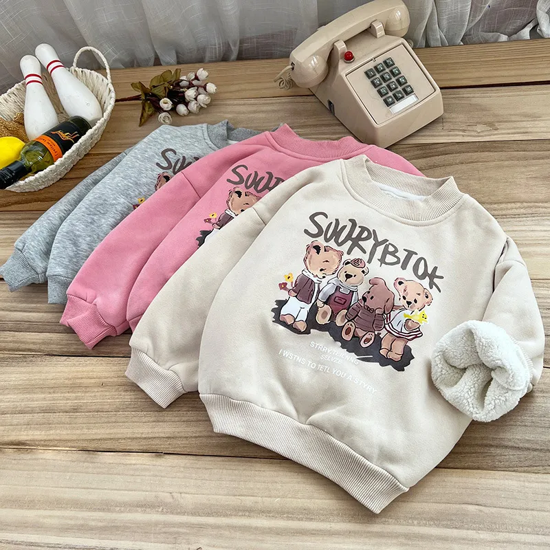 【90-140cm】可愛いクマ レーナー 裏起毛 トップス あったか ゆったり 子供服