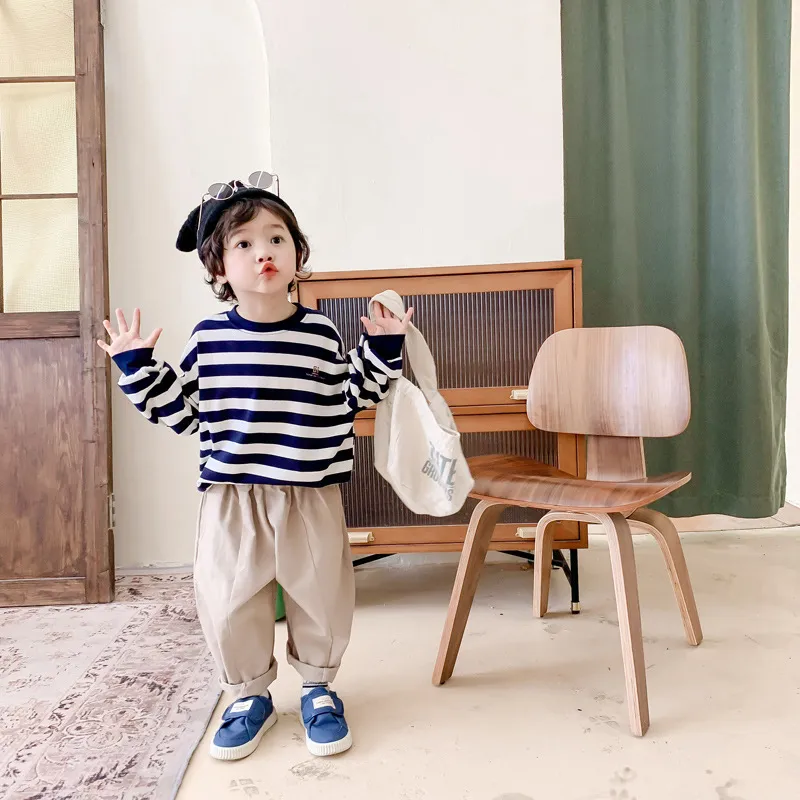 【80-130cm】おしゃれ 通園 通学 ボーダー 男の子 ボーイズ トレーナー