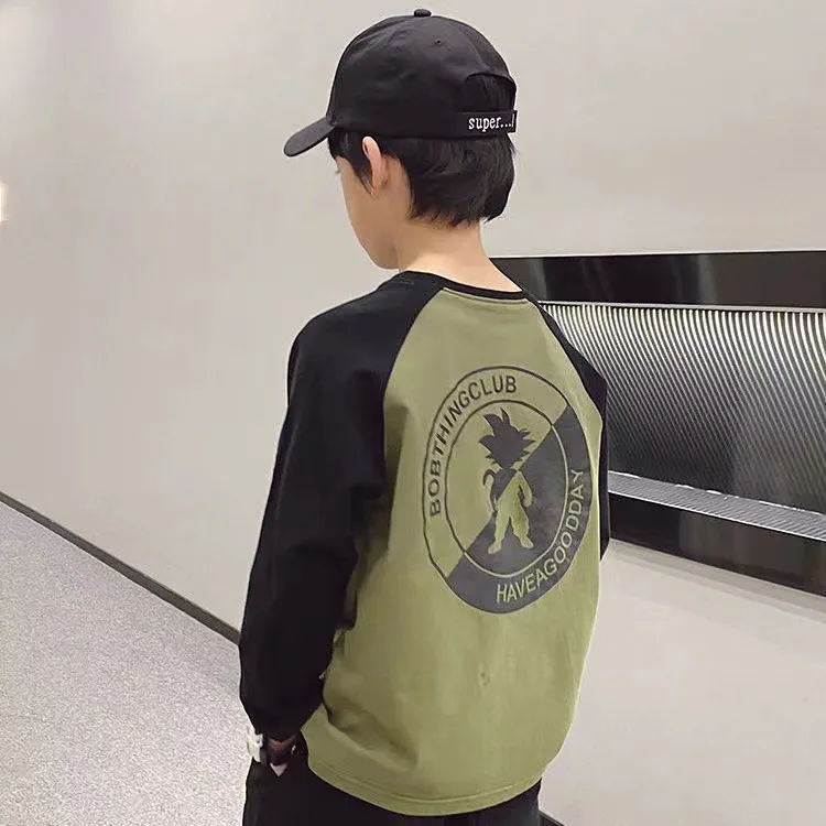 【110-170cm】人気上昇中～カジュアル ストリート系 アルファベット 男の子 長袖 Ｔシャツ