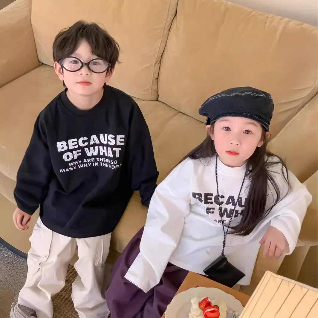 【80-140cm】韓国人気 毎日着たい プリント 男の子 女の子 長袖 Tシャツ トップス