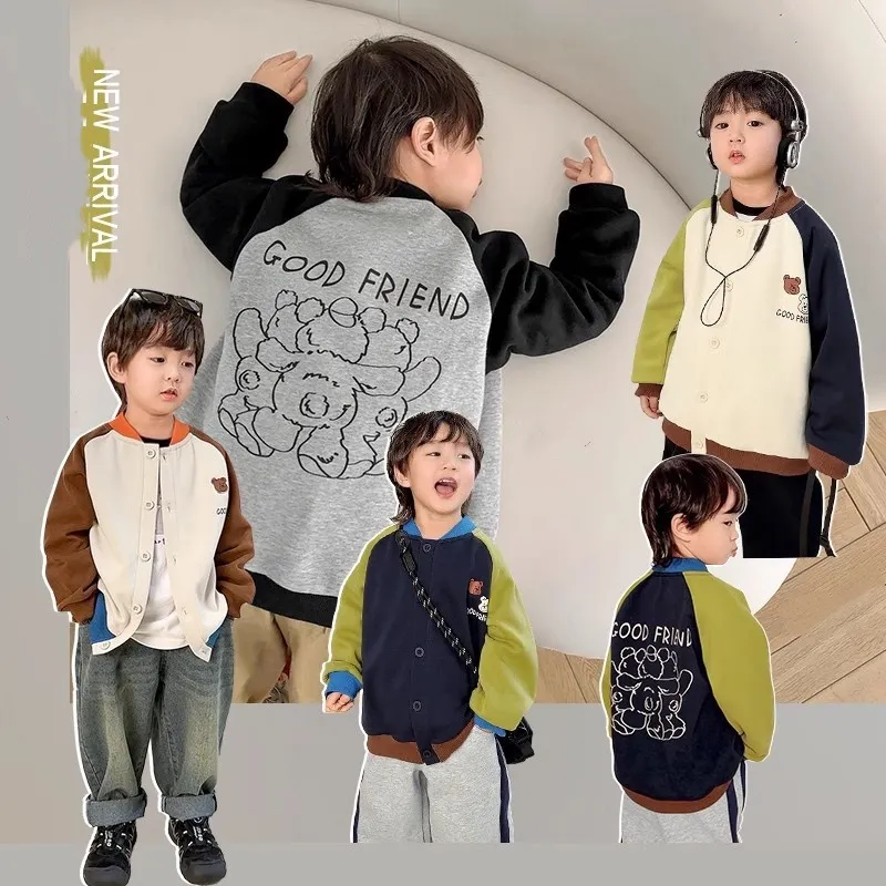 【90-140cm】超人気商品！秋新作 ファッション カートゥーン 合わせやすい 男の子 長袖 カーディガン