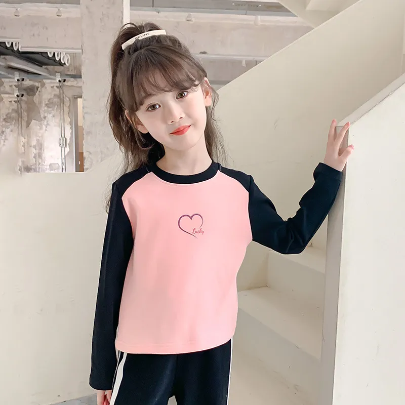 【110-160cm】人気新作!シンプル 合わせやすい 5色選べる 可愛い 女の子 長袖 Tシャツ