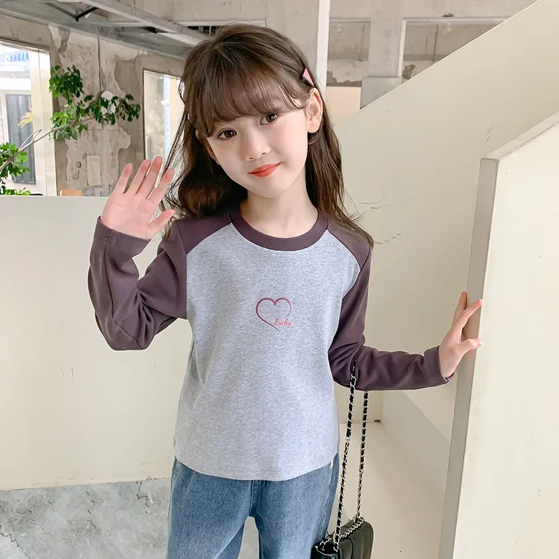 【110-160cm】人気新作!シンプル 合わせやすい 5色選べる 可愛い 女の子 長袖 Tシャツ