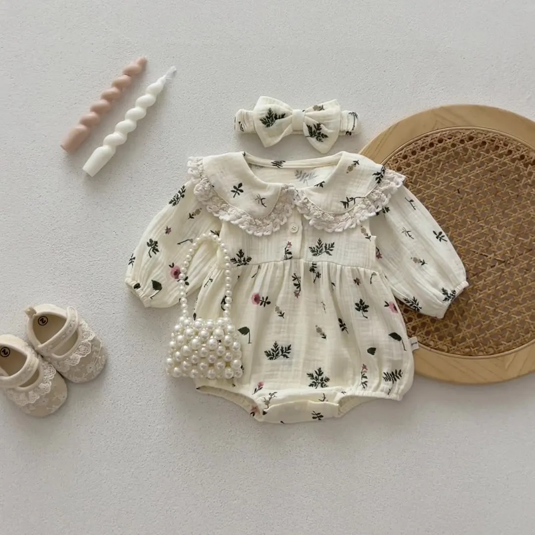 【66-100cm】ナチュラル おしゃれ ベビーロンパース 女の子 長袖ロンパース 新生児 赤ちゃん