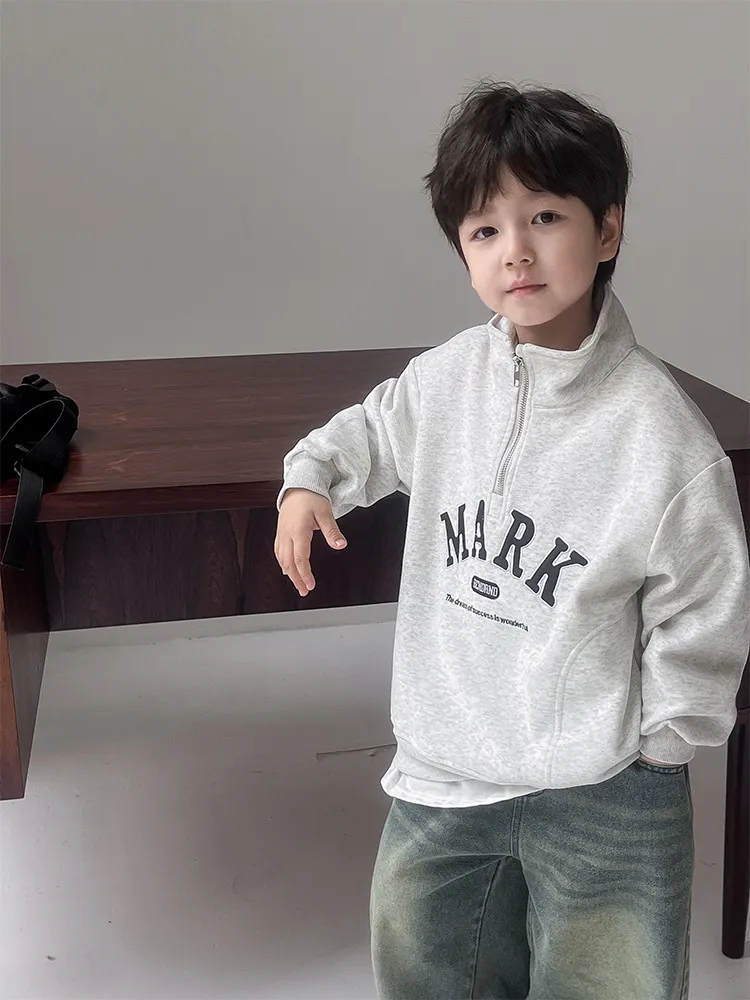 【90-150cm】特別なデザイン クール カジュアル 日常 スタンドネック ジッパー 男の子 トレーナー