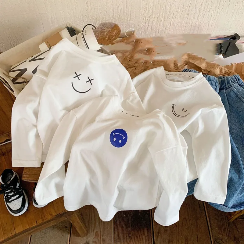 【80-150cm】人気新作!シンプル  着やすい  アルファベット  男女限らず 長袖 Tシャツ