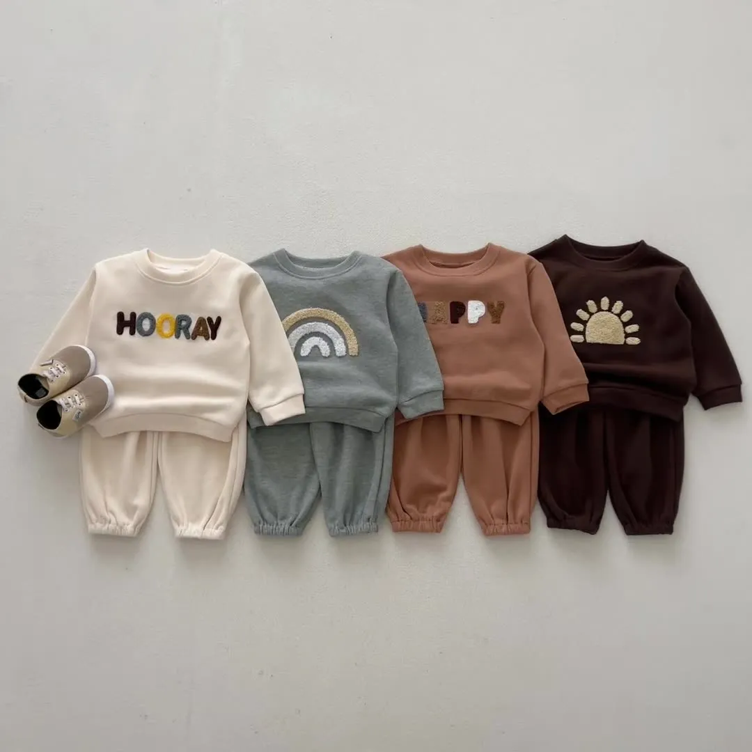 【73-110cm】二点セット 超人気 アルファベット カジュアル オシャレ トップス+ボトムス セットアップ