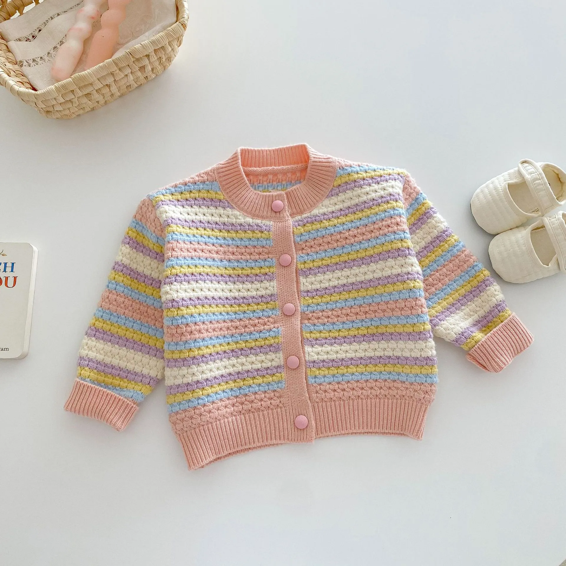 【80-120cm】売れ筋！キュート  合わせやすい スウィート 可愛い 女の子 ニット生地 カーディガン