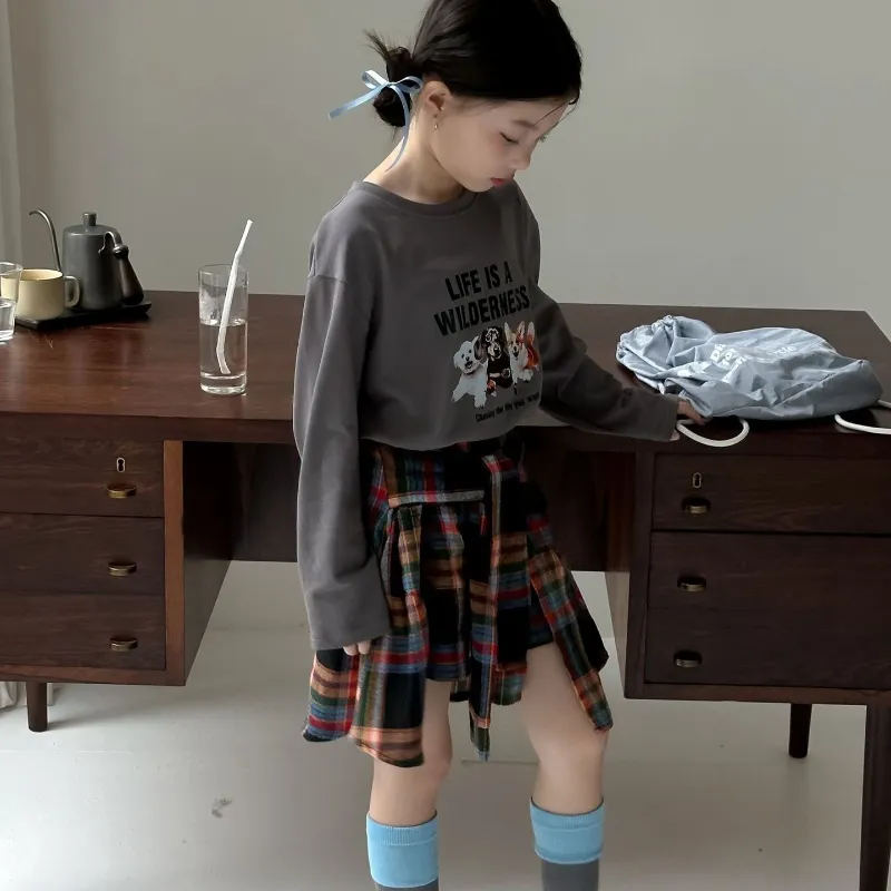 【90-150cm】売れ筋 カジュアル 特別なデザイン  ファッション 配色 チェック柄 女の子 スカート