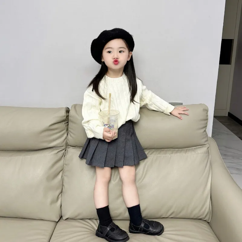 【90-140cm】絶対見逃さないで 定番 合わせやすい  ファッション 無地 プリーツ 女の子 スカート