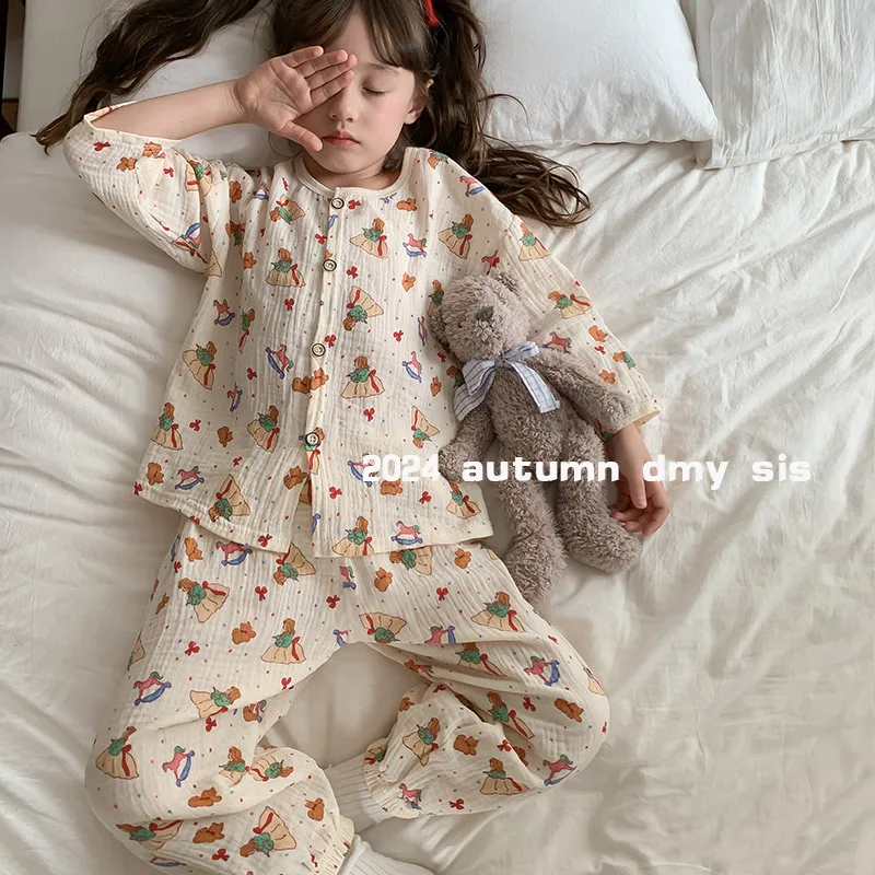【100-150cm】子供パジャマ ベビー キッズ ボタンパジャマ 長袖 男の子 女の子 ルームウェア お泊り 子供服 綿100% 前開き