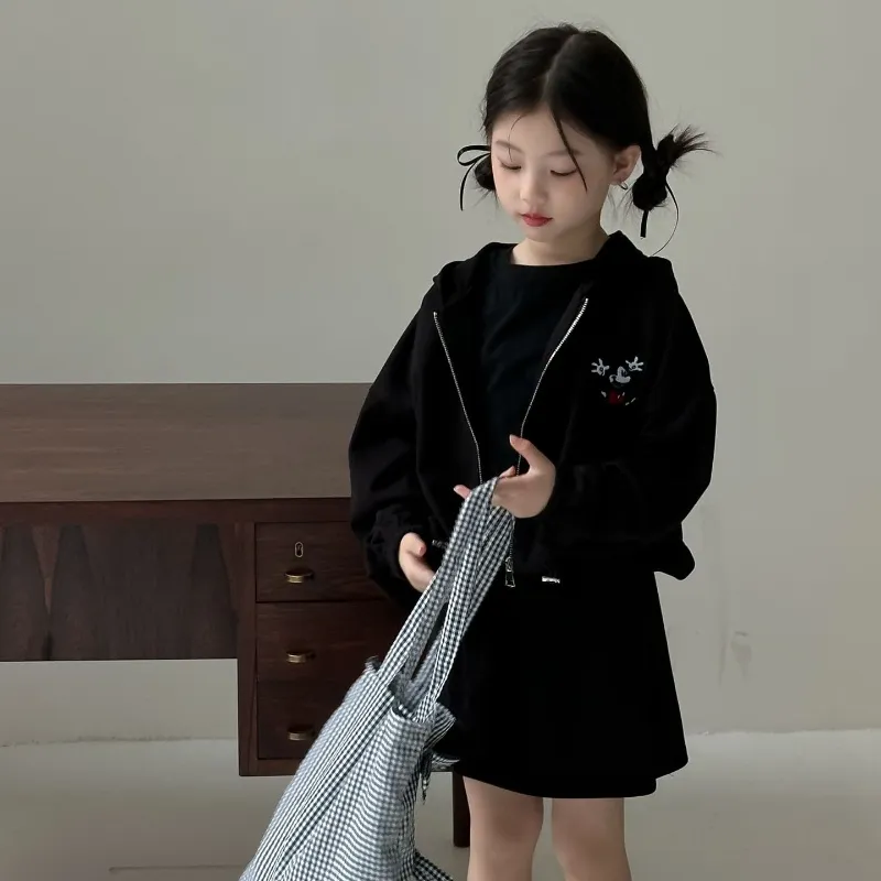 【90-150cm】二点セット ファッション  カジュアル ス トリート系  スポーツ  女の子 アウター+スカートセットアップ