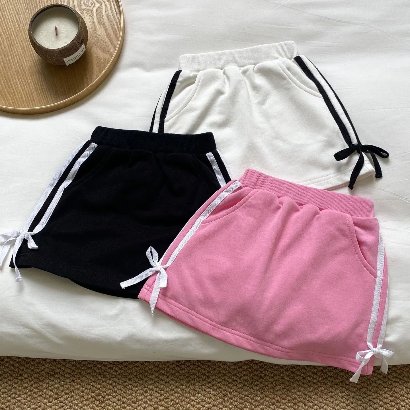 【90-140cm】超人気 シンプル 可愛い ボウタイ付き 女の子 履きやすい スカート