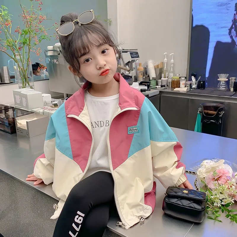 【90-140cm】絶対欲しい!カジュアル 合わせやすい トレンド 切り替え 女の子 アウター