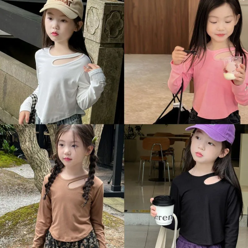 【90-140cm】特別なデザイン 今季注目 存在感アップ おしゃれ 可愛い カジュアル 女の子 長袖 Tシャツ