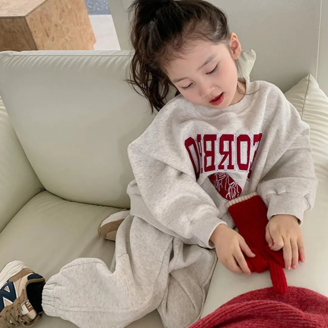 【100-130cm】姉妹 お揃い お得な2点セット 秋冬にぴったりの長袖デザイン セットアップ