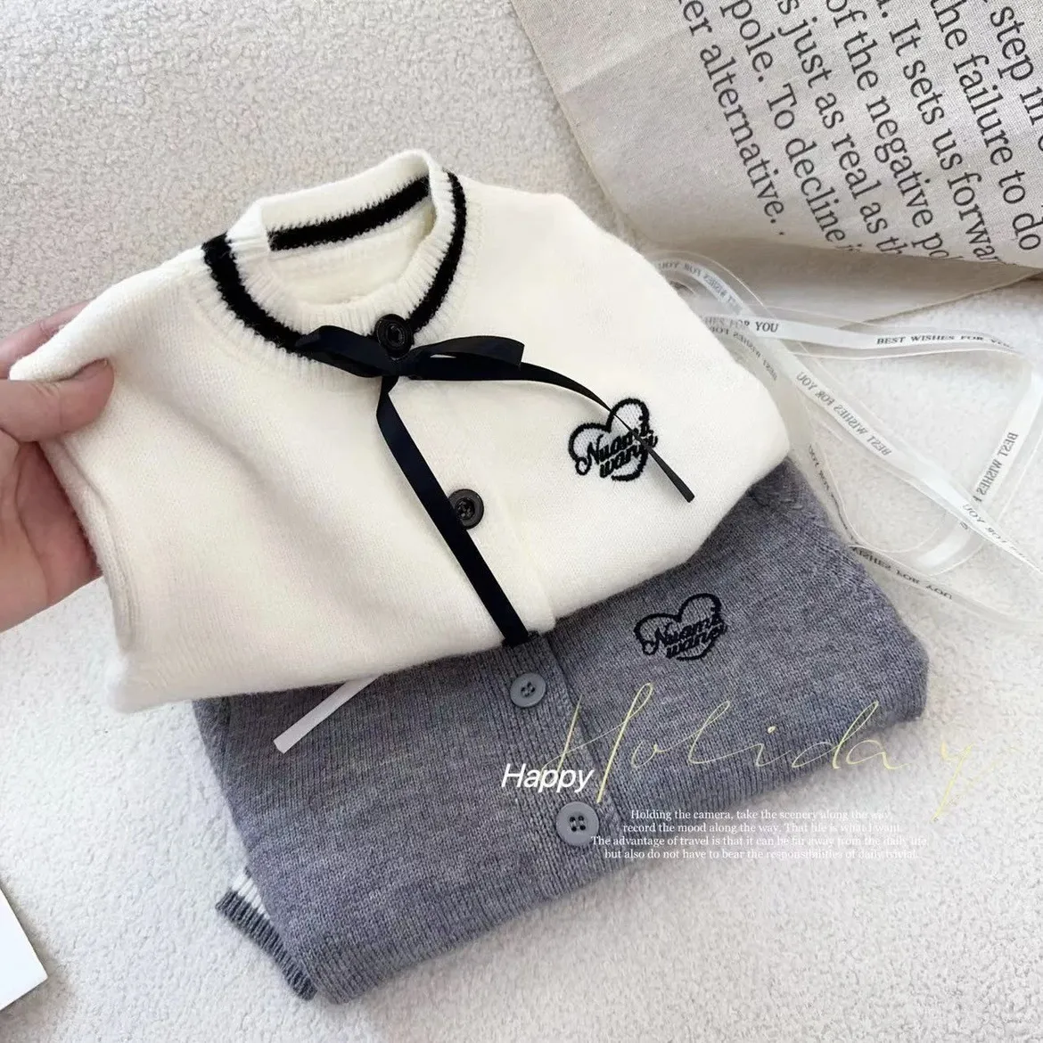 【80-130cm】着回し力抜群！ガーリッシュ  合わせやすい  可愛い スウィート 女の子 カーディガン