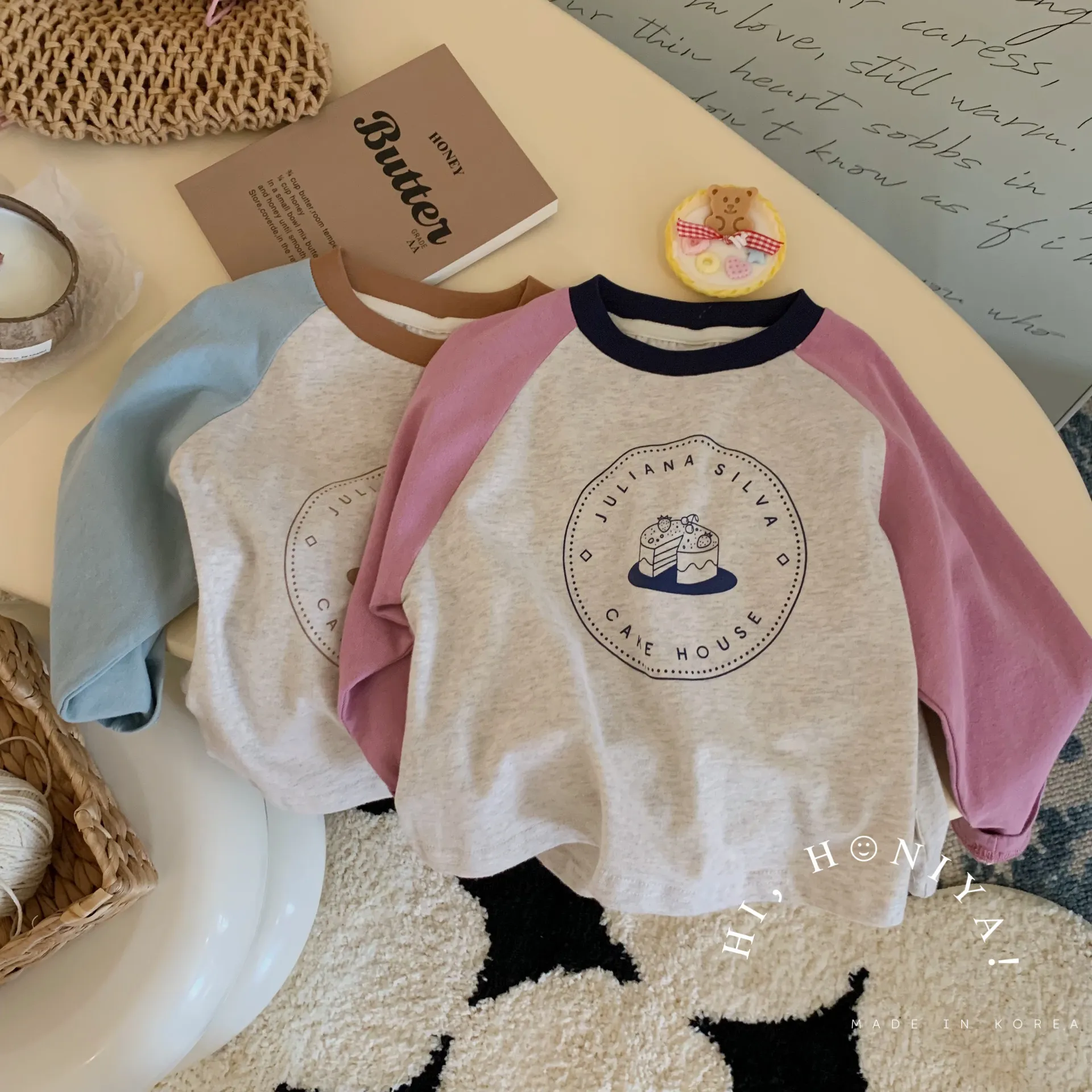 【80-130cm】着回し力抜群  カジュアル 配色 合わせやすい  女の子 長袖 Tシャツ