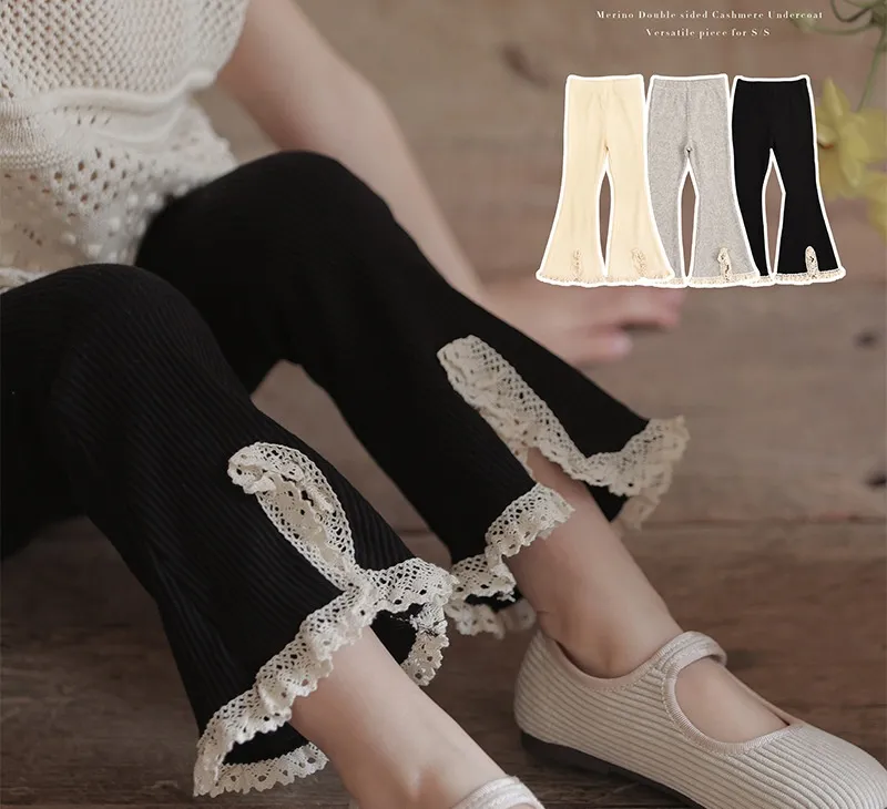 【80-130cm】 超ファッション  合わせやすい ガーリッシュ  三色選べる 女の子  パンタロン パンツ