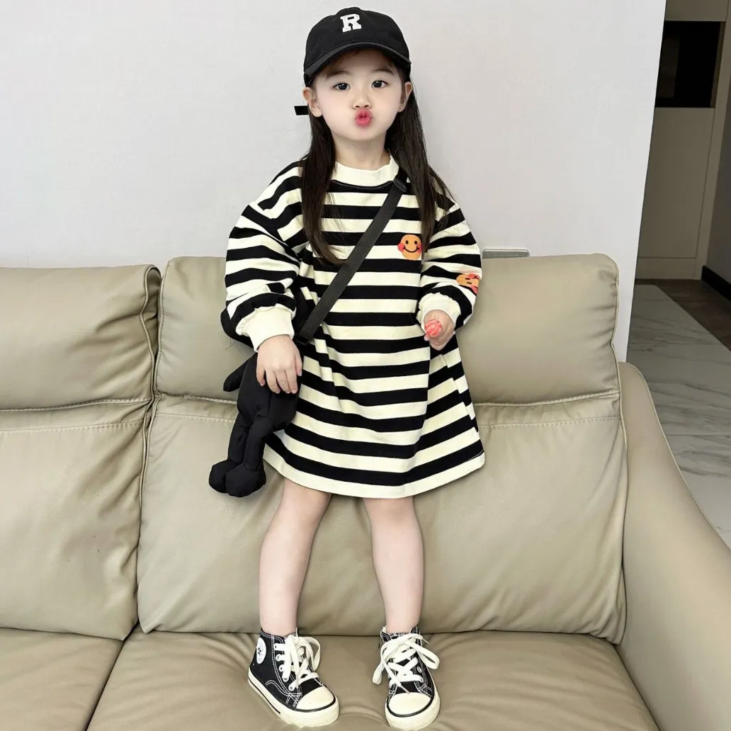 【90-140cm】おしゃれ イチオシ コーディネートに元気をプラス ボーダー ワンピース 子供服