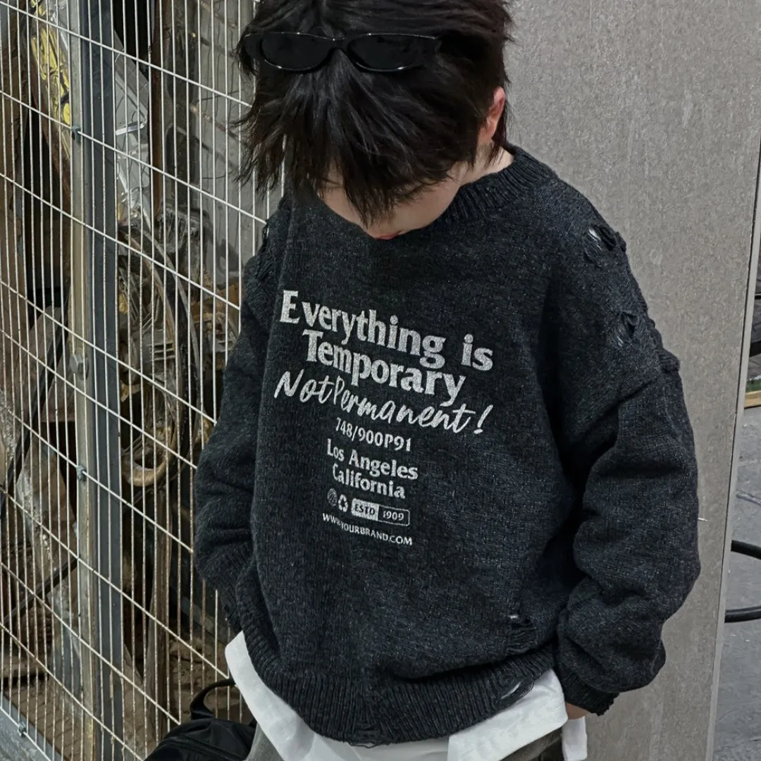 【100-150cm】秋新作  かっこいい ファッション 合わせやすい 男の子 英字ロゴ 長袖ニットトップス セーター