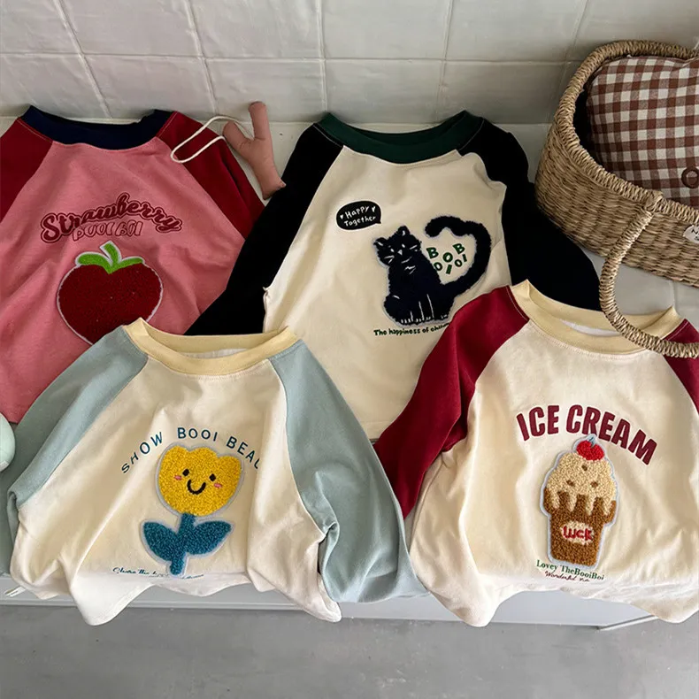 【90-140cm】おしゃれ イチオシ かわいい 元気プラス 花 長袖 Tシャツ