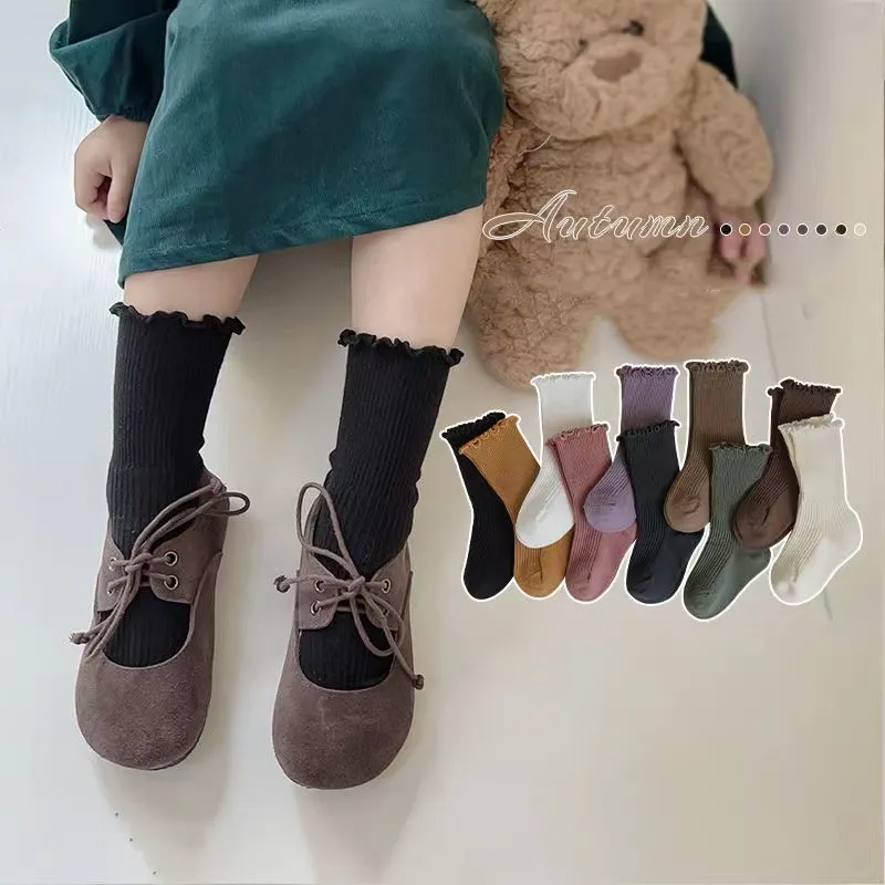 【1-8歳】絶対流行  履きやすい  きれいめ ガーリッシュ 多色選べる 女の子 靴下 ソックス