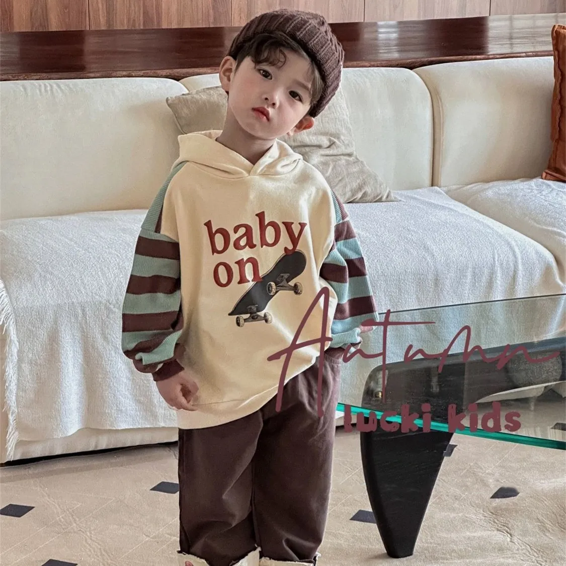 【90-130cm】人気上昇中 単品注文 可愛い 日常 長袖 パーカー ズボン