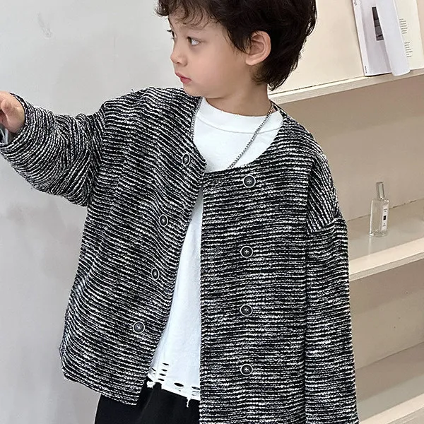 【90-150cm】ファッション カジュアル 配色 カートゥーン 長袖 カーディガン