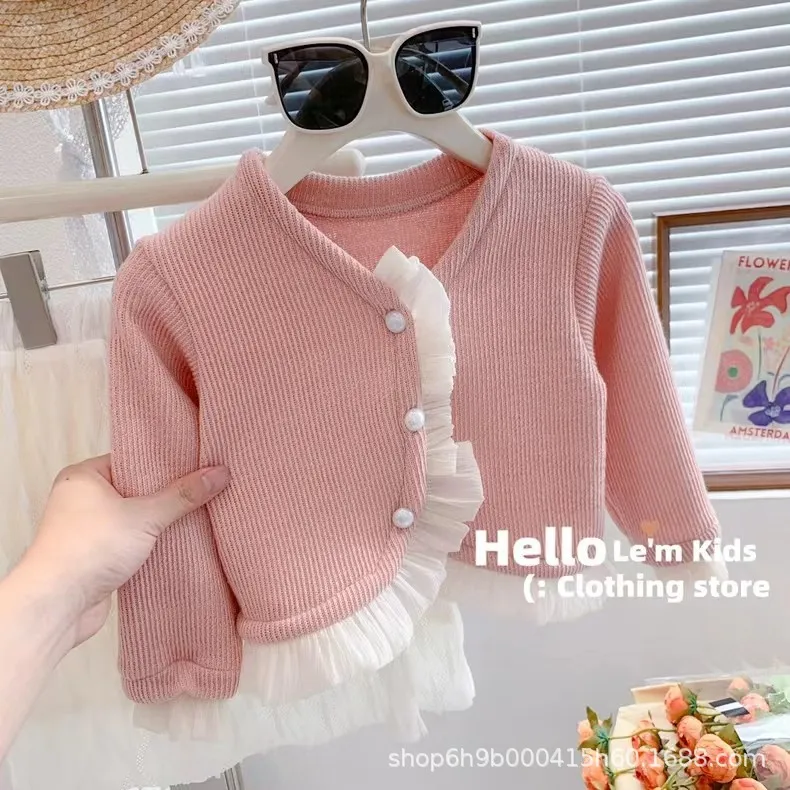 【80-130cm】毎日着たくなる  合わせやすい  スウィート  ガーリッシュ  おしゃれ  女の子  カーディガン