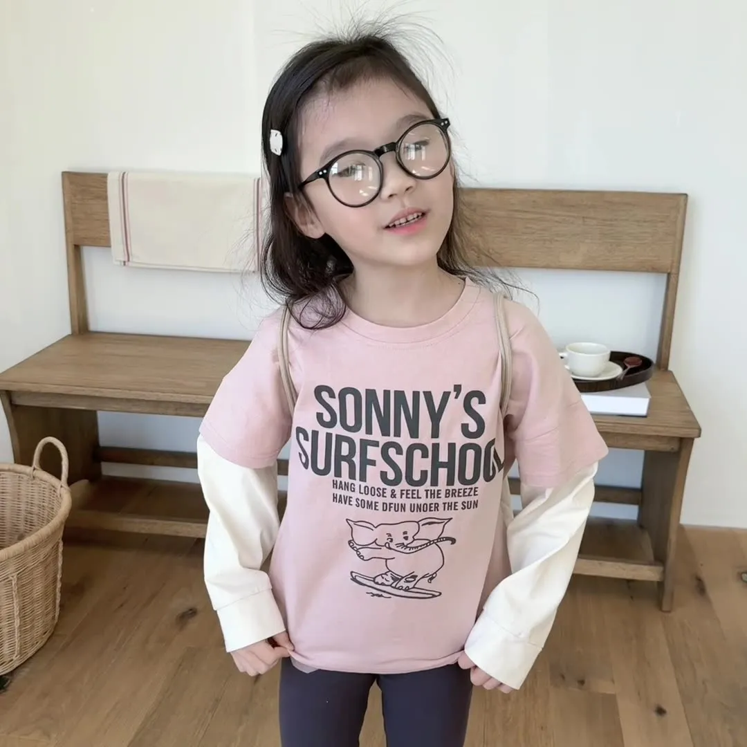 【80-130cm】絶対欲しい おしゃれ シンプル カジュアル  アルファベット 男の子 女の子 長袖 Tシャツ