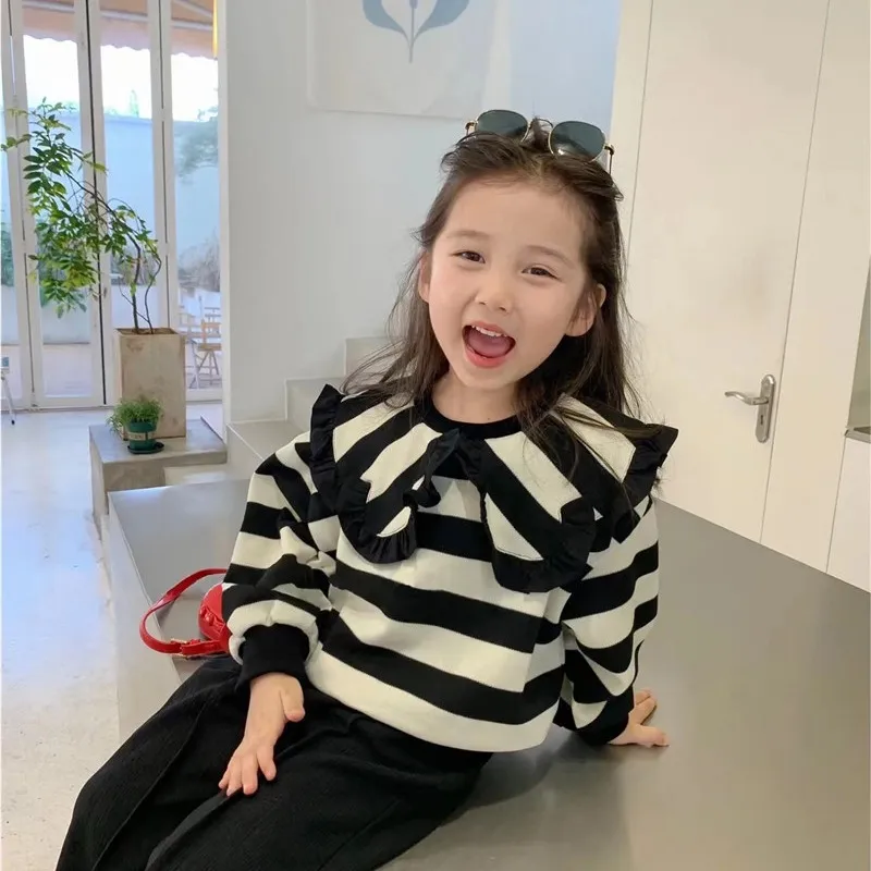 【90-140cm】今季大注目 トレンド 着心地良い 合わせやすい ボーダー柄 可愛い トップス